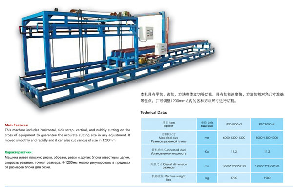 Automatic cutting machines for square blocks 